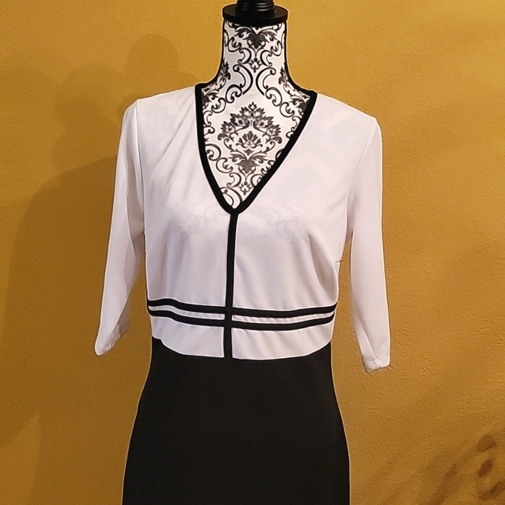 NWT. Black and White Dress